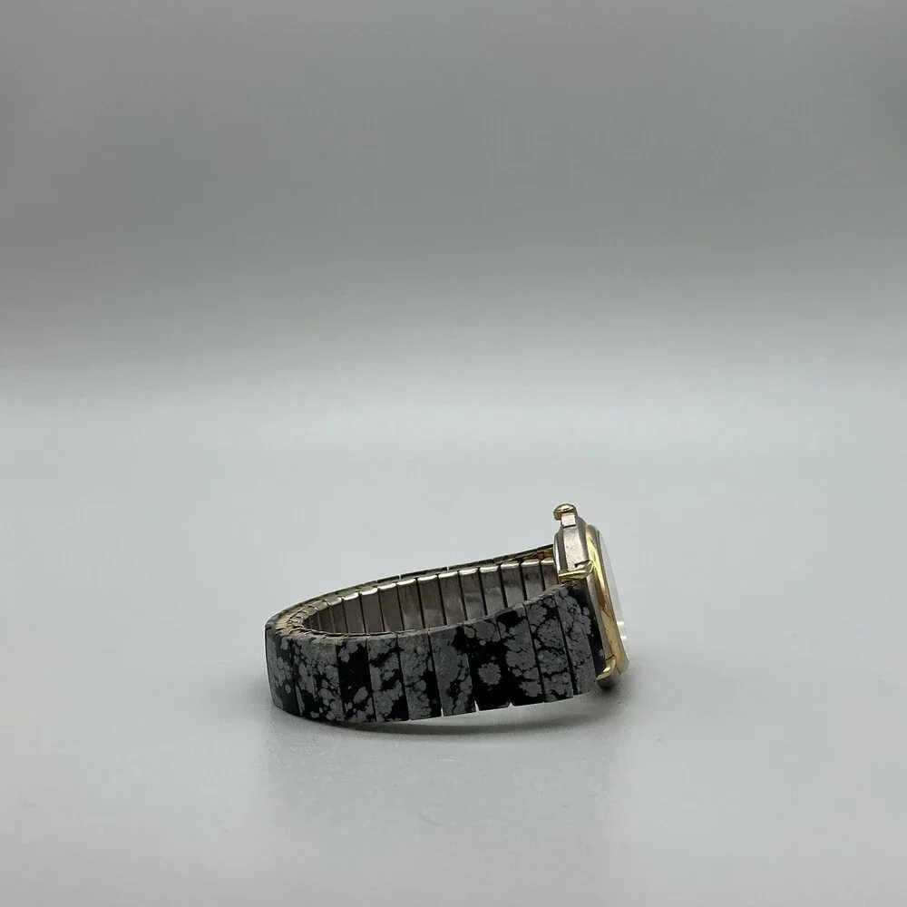 Vintage Shiwi Womens Watch 25mm Black Dial Two Tone Expansion Bracelet Quartz